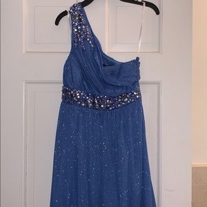 Lovely one shoulder high-low homecoming/prom dress